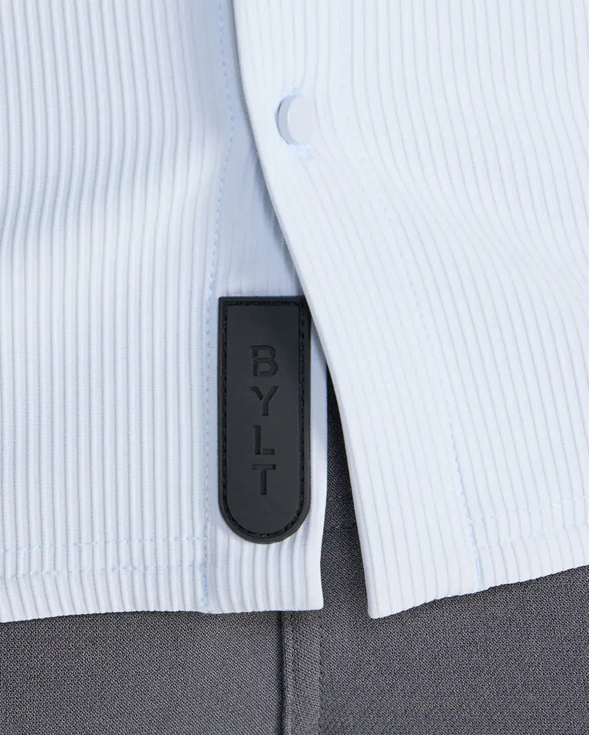 Ribbed+ Short Sleeve Button Down