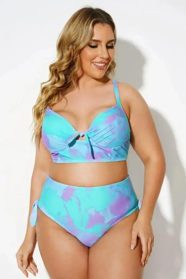 Tie Dye Sexy Underwire Bikini Set for Women