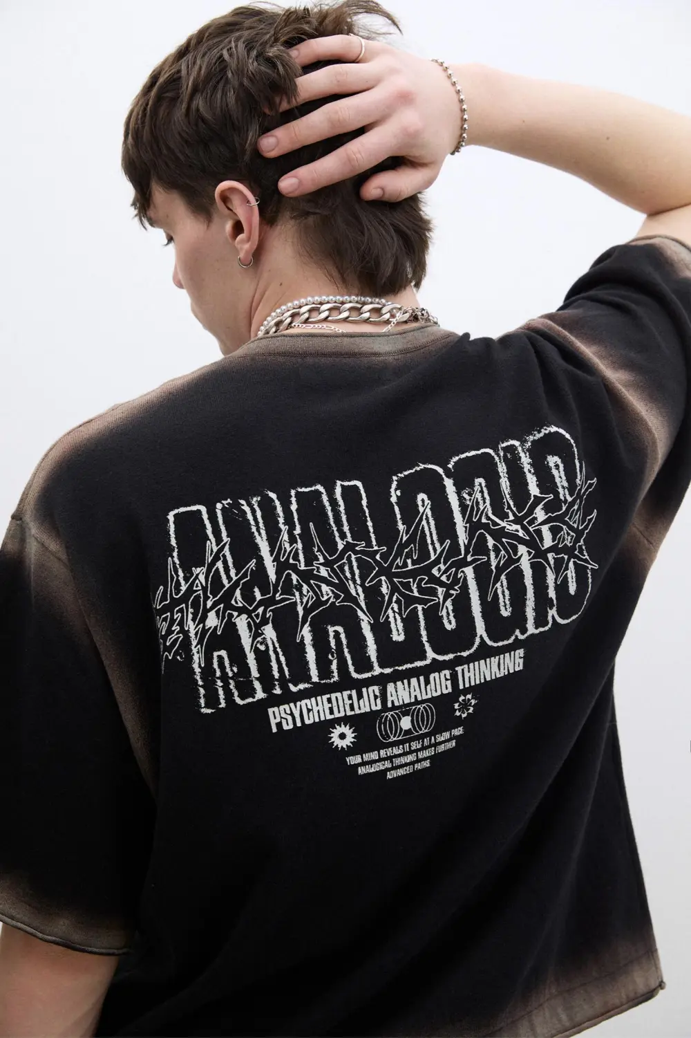 Knit T-shirt with faded edges