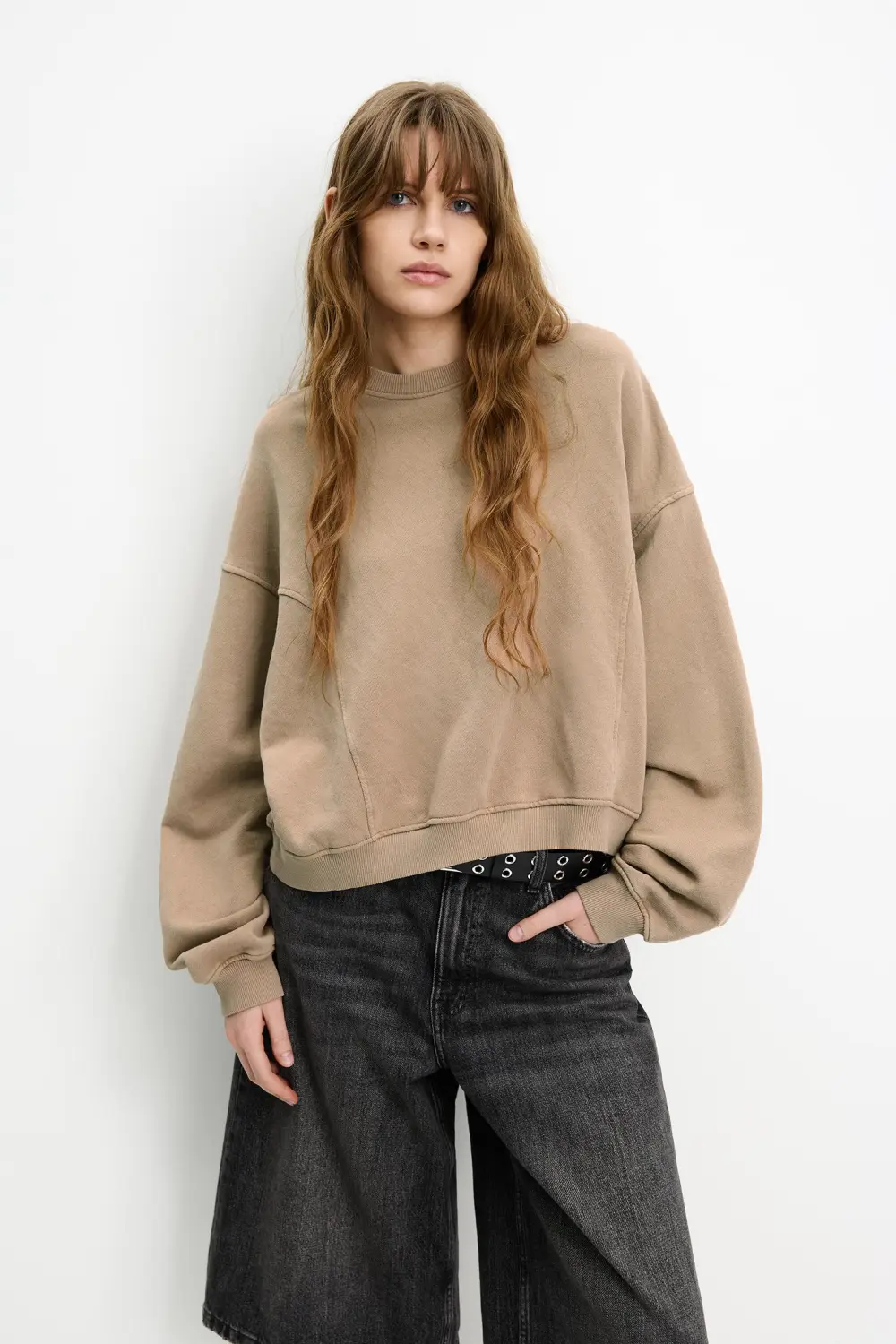 Sudadera boxy costuras
