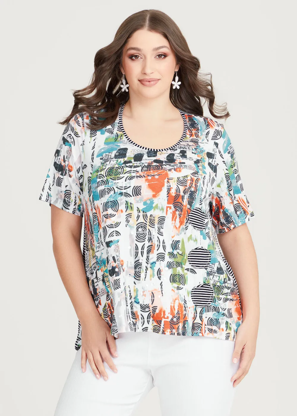 Bamboo Abstract Stripe Top