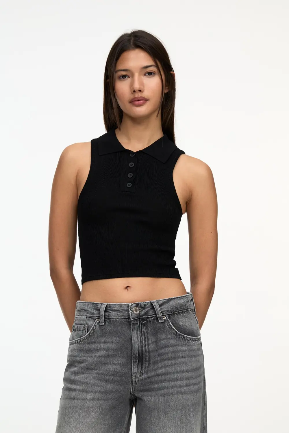 Polo collar top