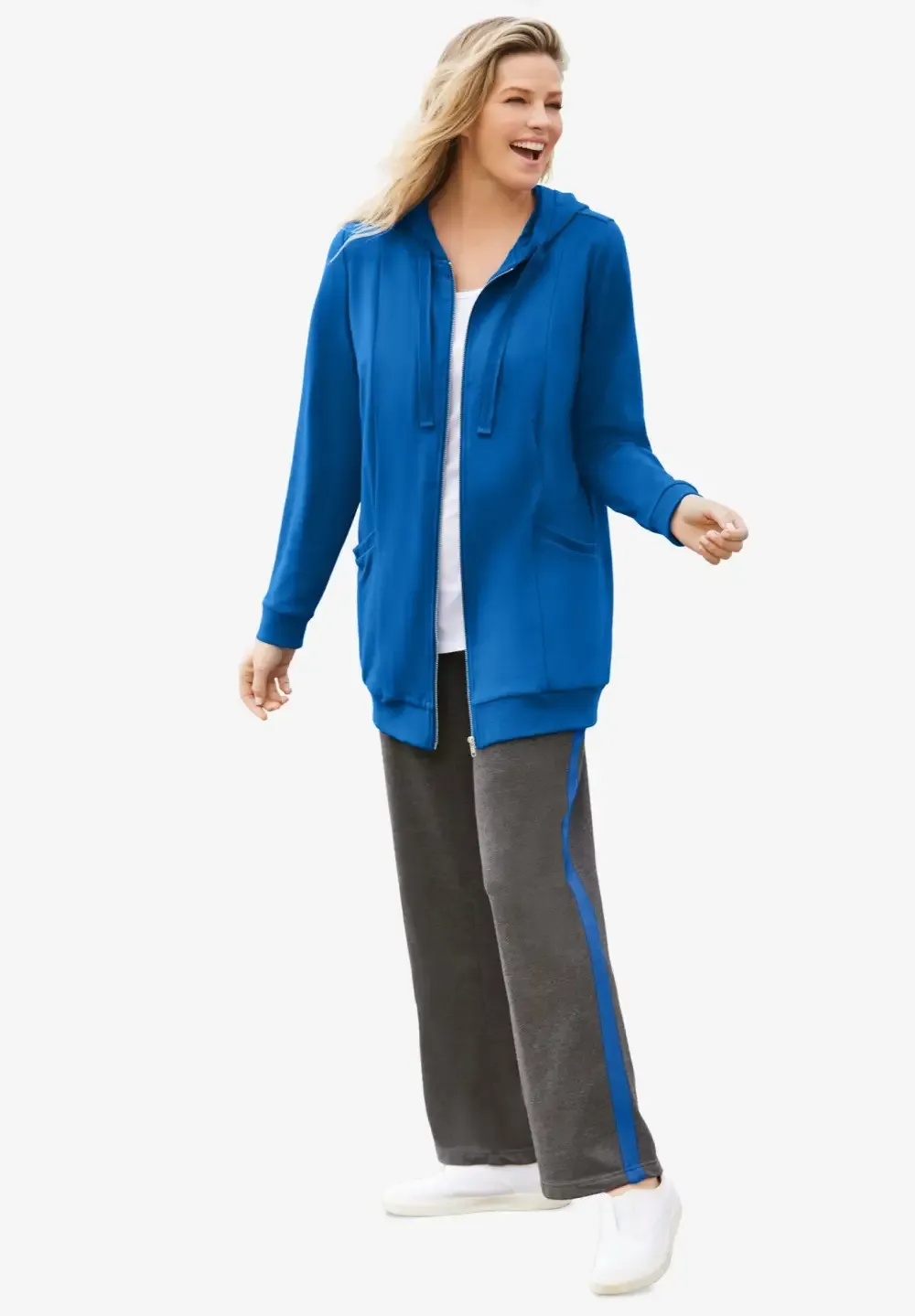 Zip Front Tunic Hoodie Jacket