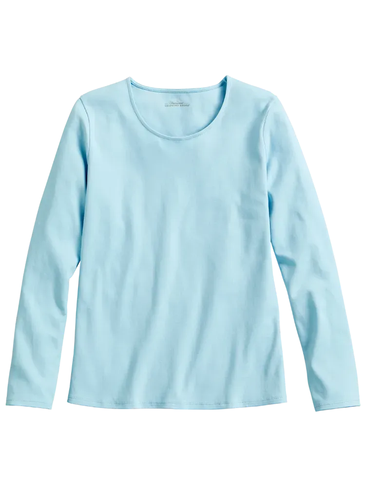 Women's USA Cotton Crewneck Long-Sleeve Tee