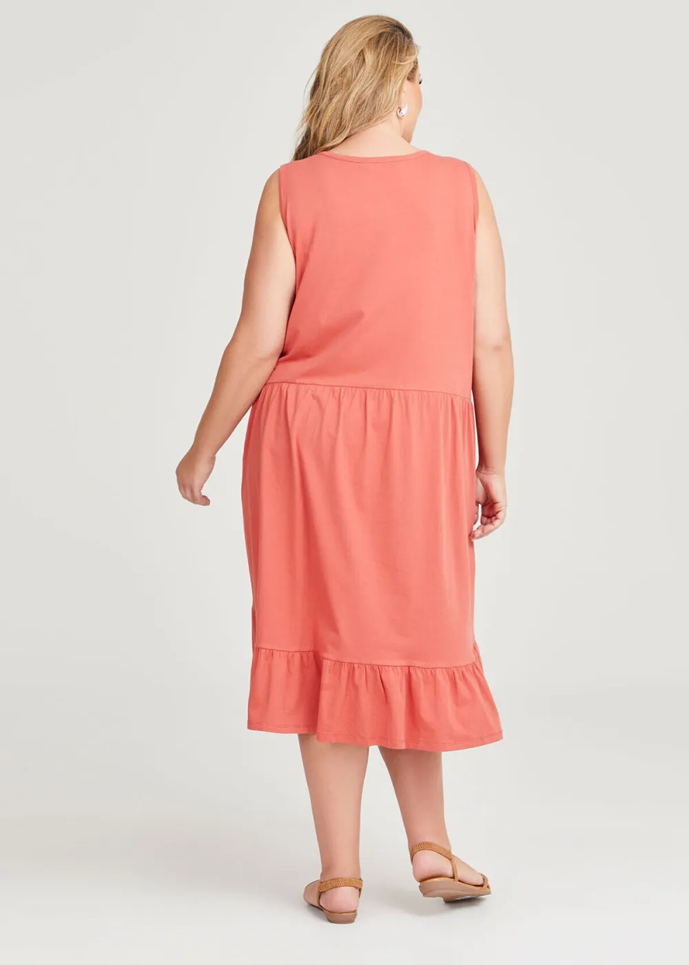 Cotton Sleeveless Tiered Dress