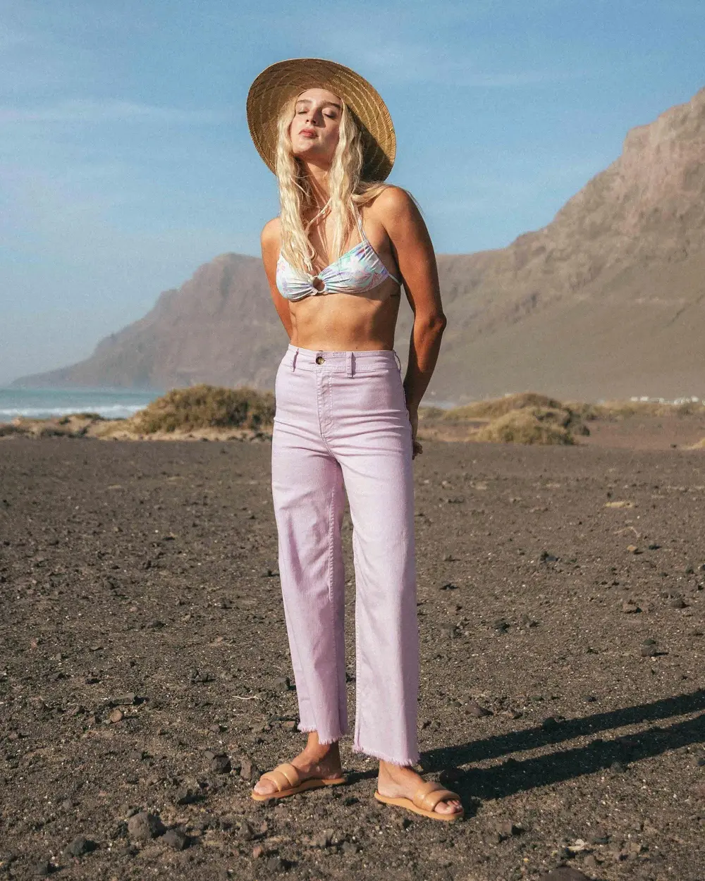Free Fall High-Waist Pants - Amethyst Smoke