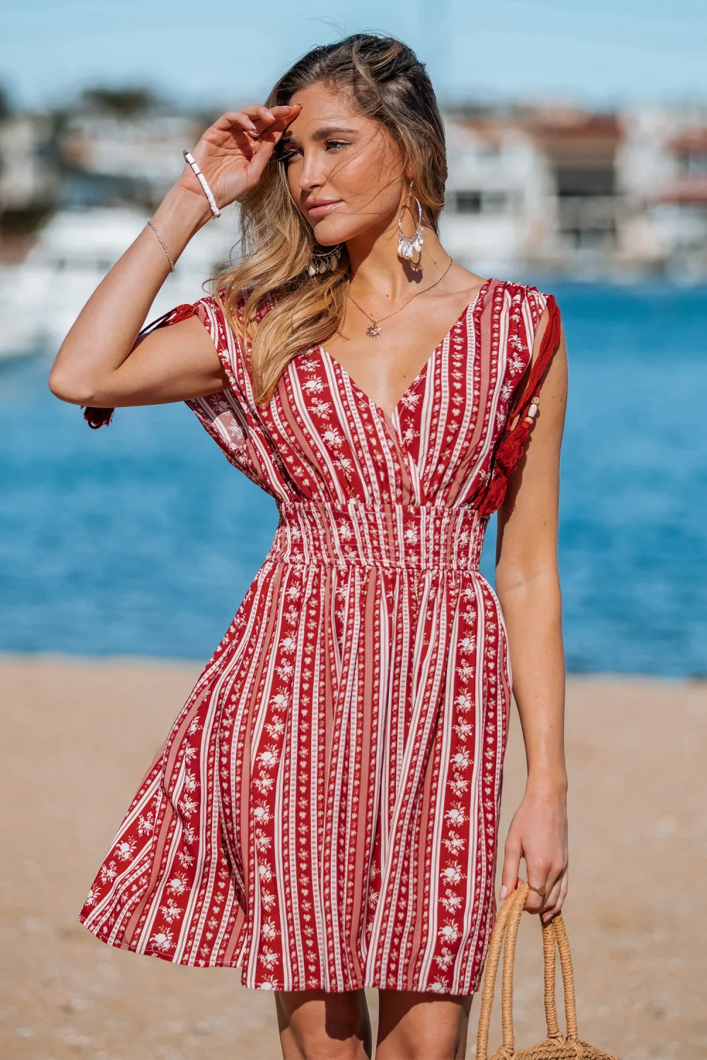 Boho Blaze Floral Mini Dress