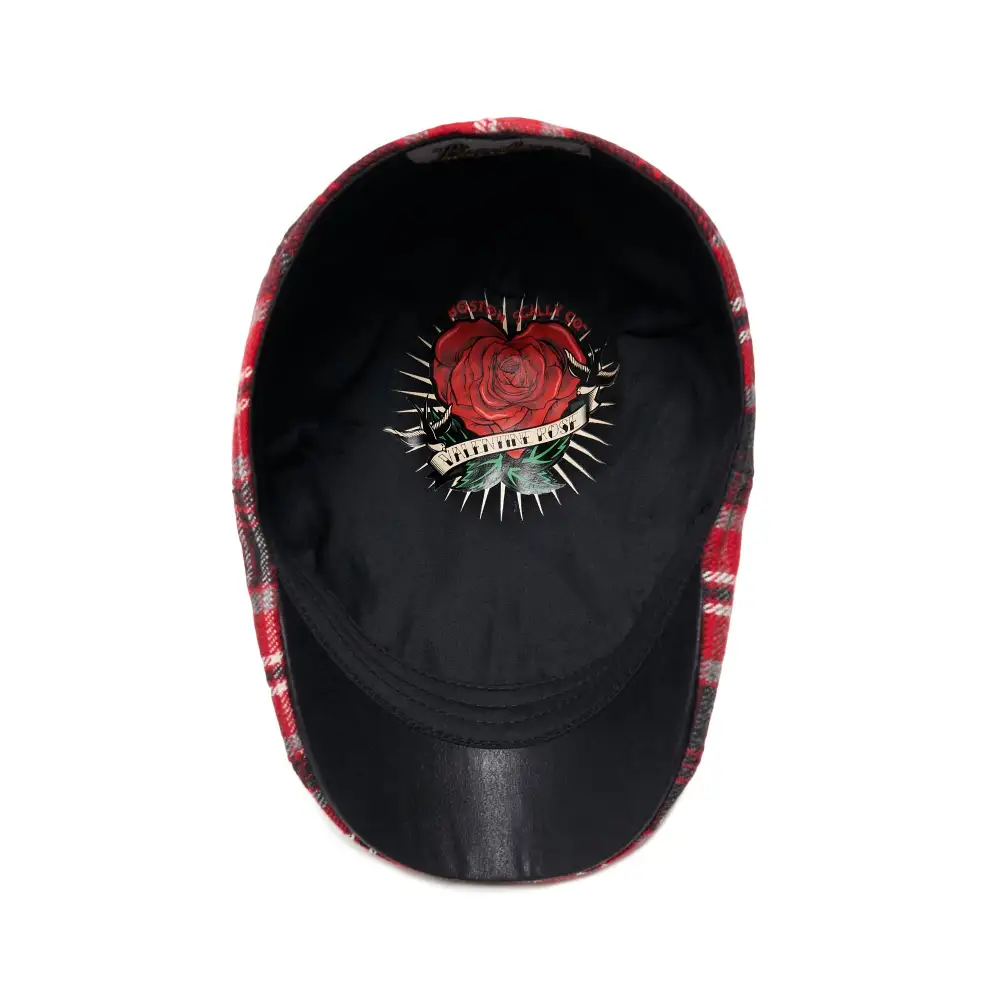The Valentine Rose Boston Scally Cap - Red Plaid