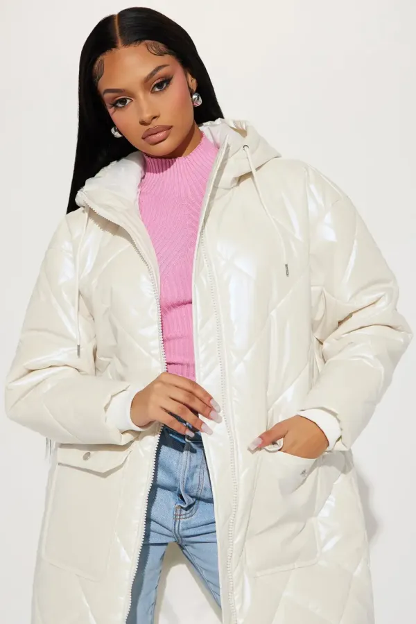 Shine Bright Puffer Jacket - Cream