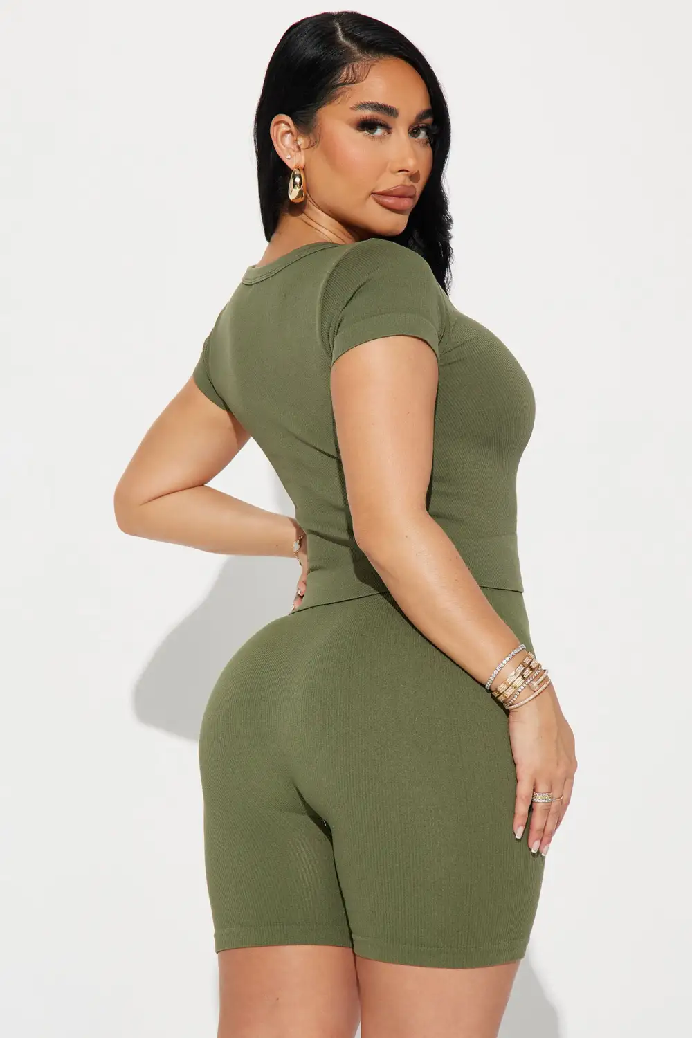 Alisa Seamless Short Set - Olive