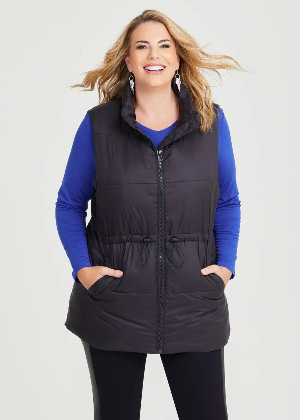 Mid Length Zip Puffer Vest
