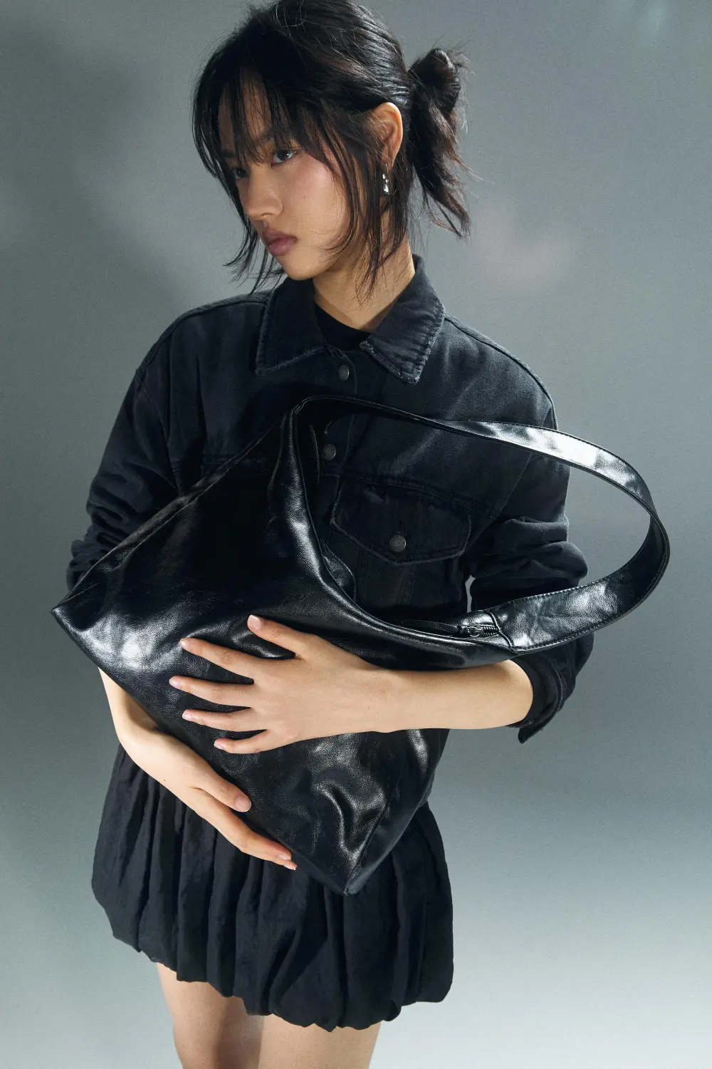 Bolso shopper efecto piel