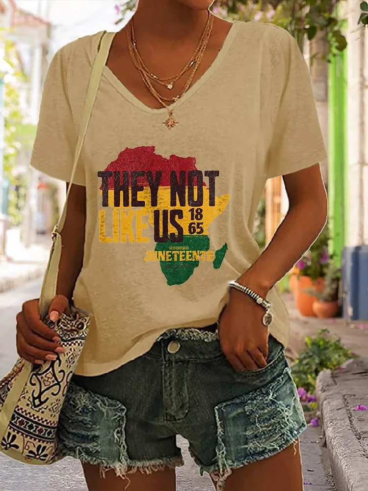 Women'S They Not Like Us 1865 V-Neck Short-Sleeved T-Shirt