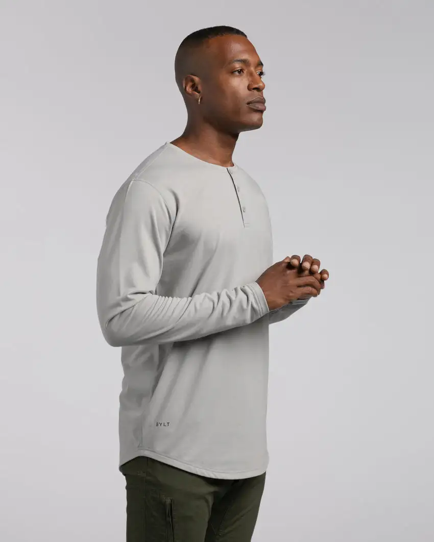 Henley Drop-Cut Long Sleeve: Lux