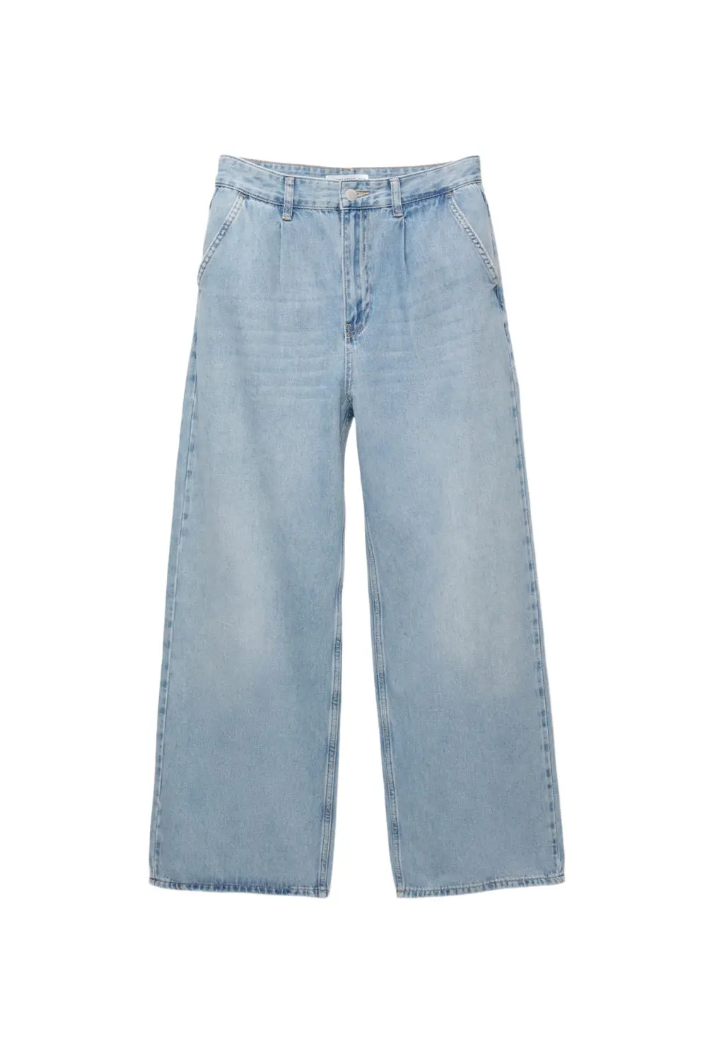 Jeans wide leg pinzas