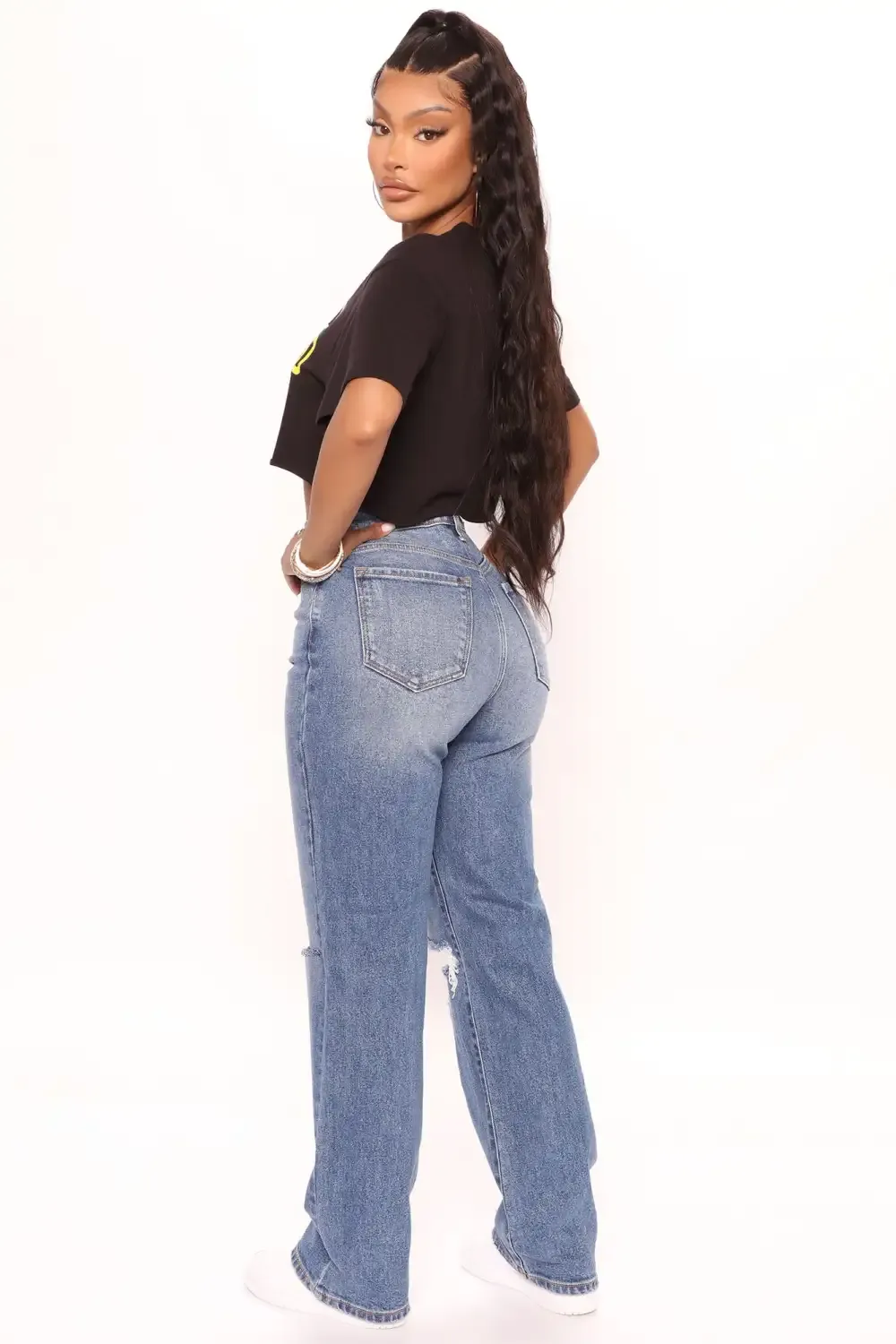 Cut Above The Rest Ripped Straight Leg Jeans - Medium Wash