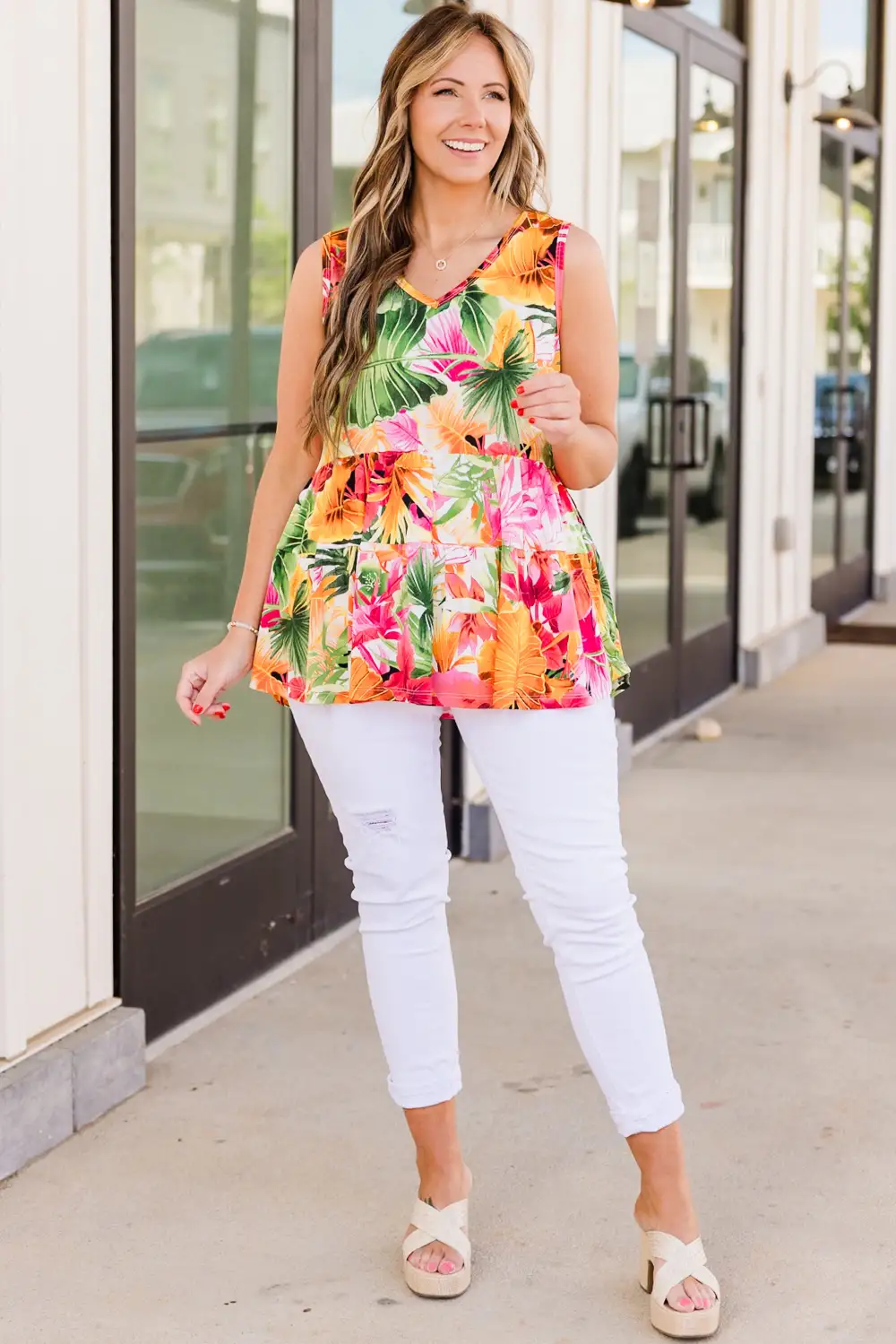 We Could Go Back Babydoll Tank, Multi