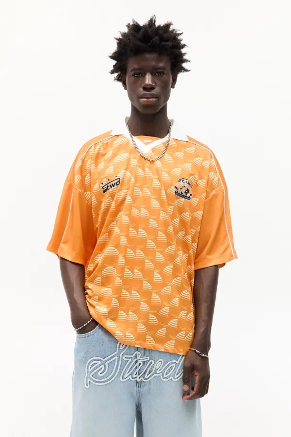 Orange polo collar T-shirt STWD