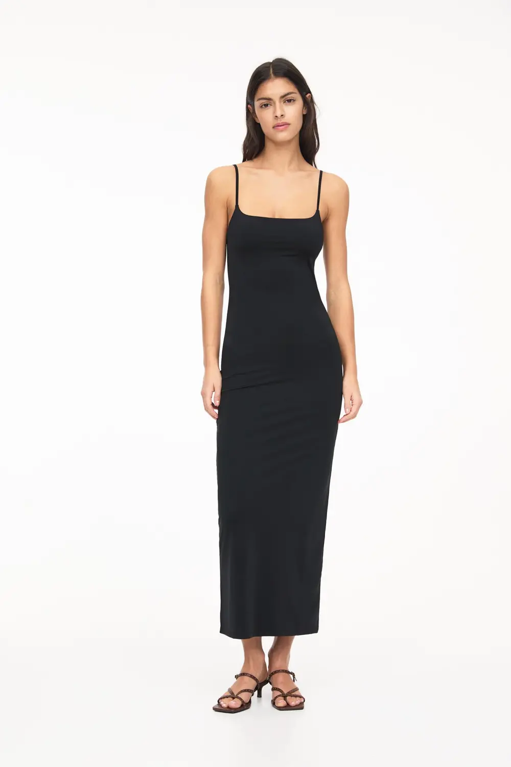 Vestido midi poliamida