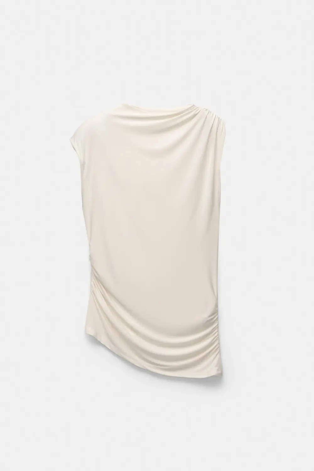 Asymmetric gathered T-shirt