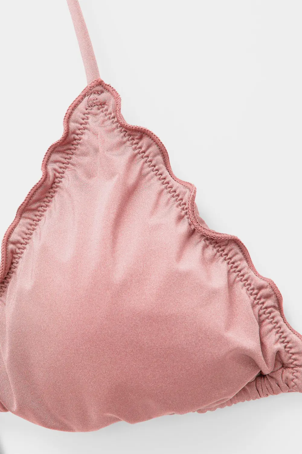 Ruffled triangle bikini top