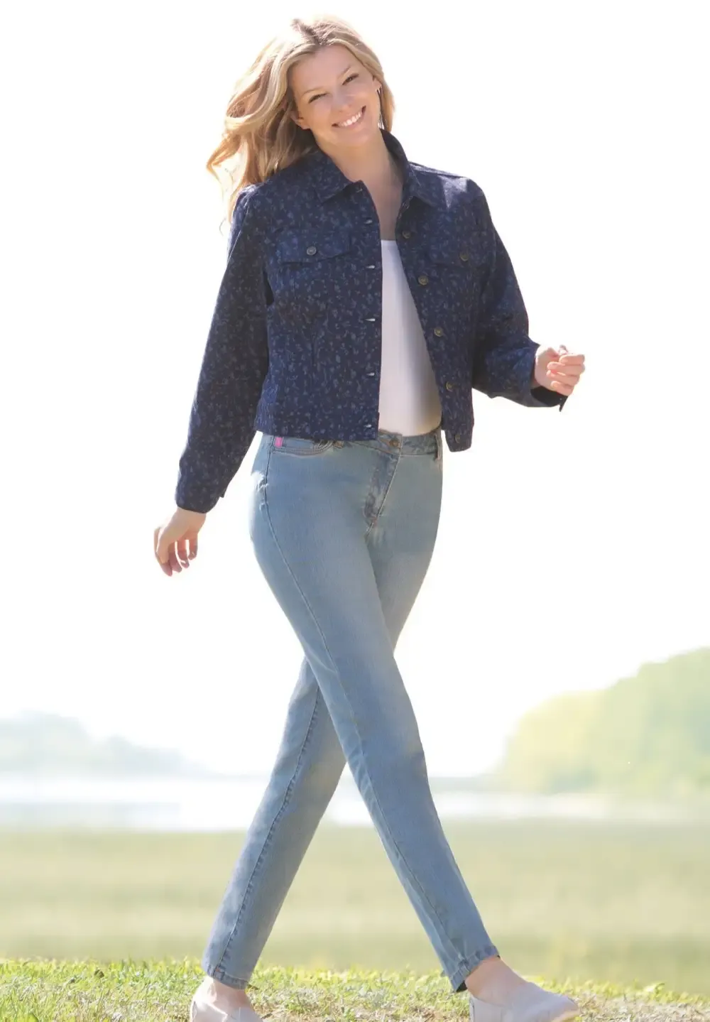 Straight-Leg Stretch Denim Jean