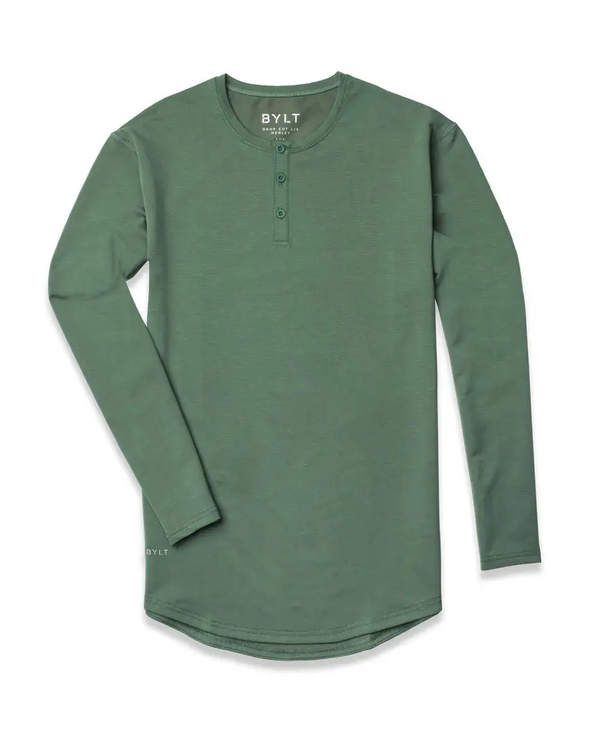 Henley Drop-Cut Long Sleeve: Lux