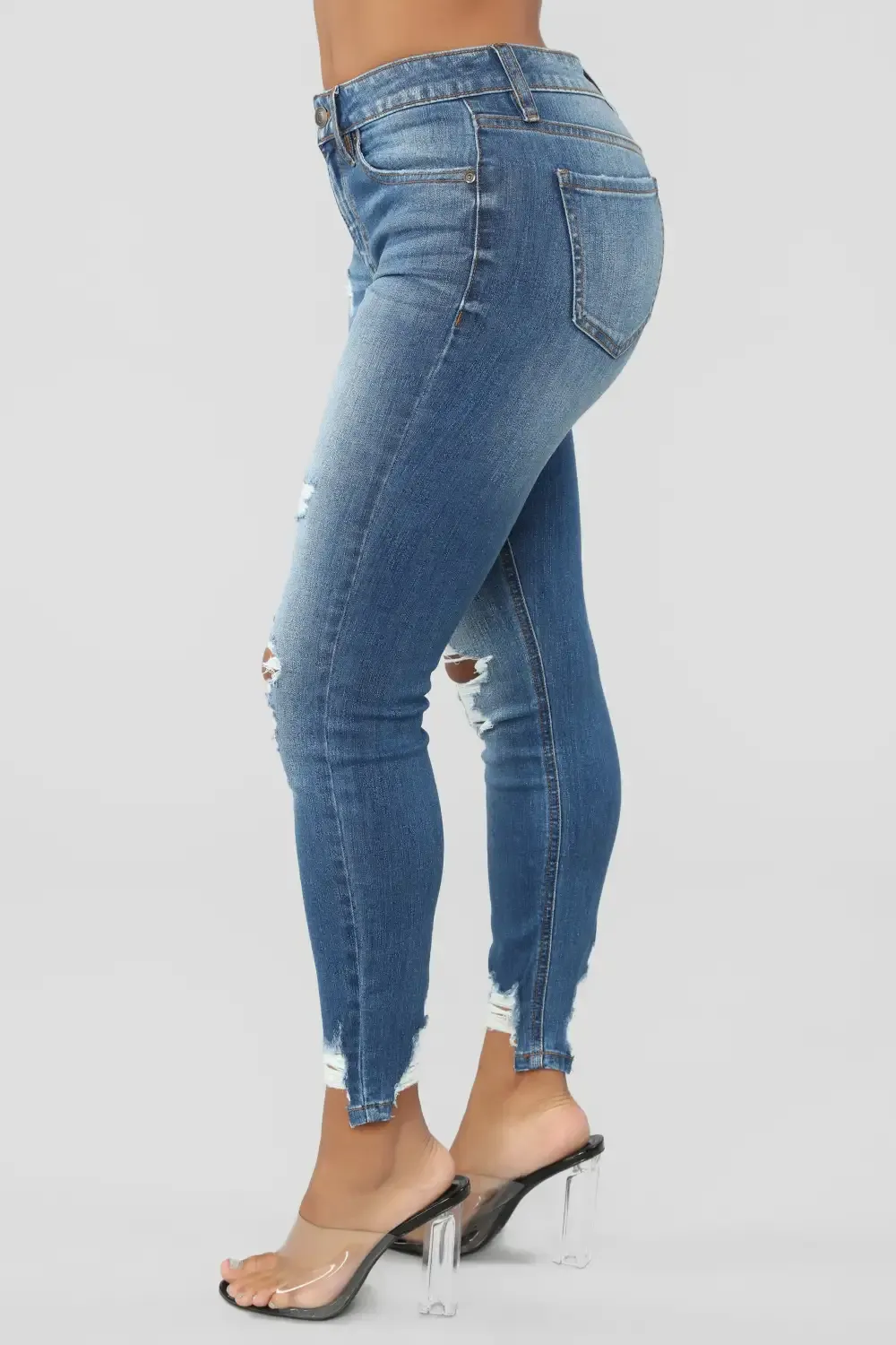 Ego Trip Mid Rise Jeans - Medium Blue Wash