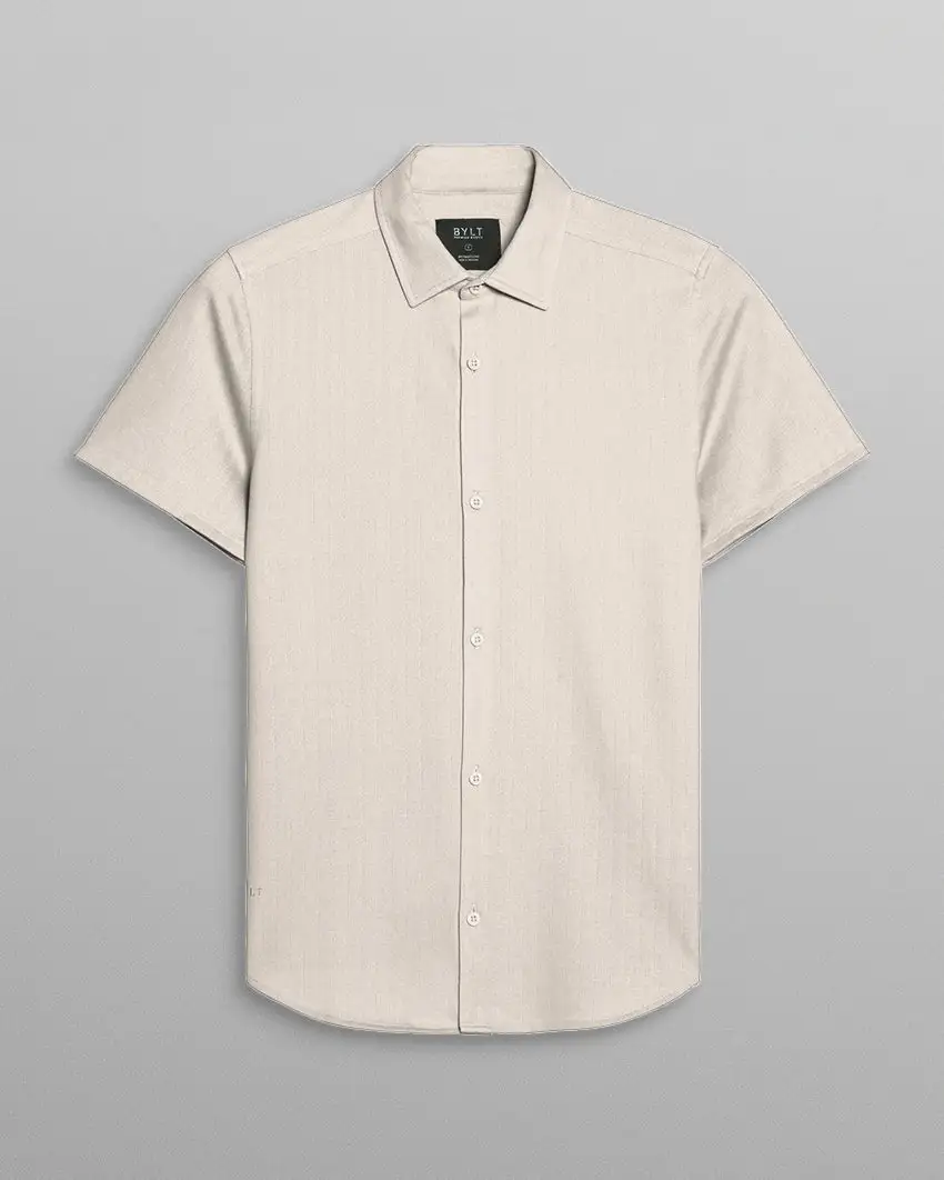 Herringbone Short Sleeve Button Down