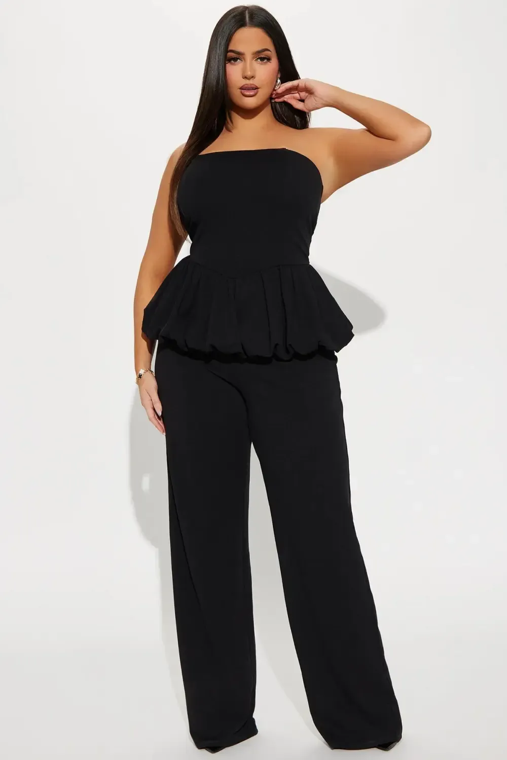 Dream Life Peplum Jumpsuit - Black