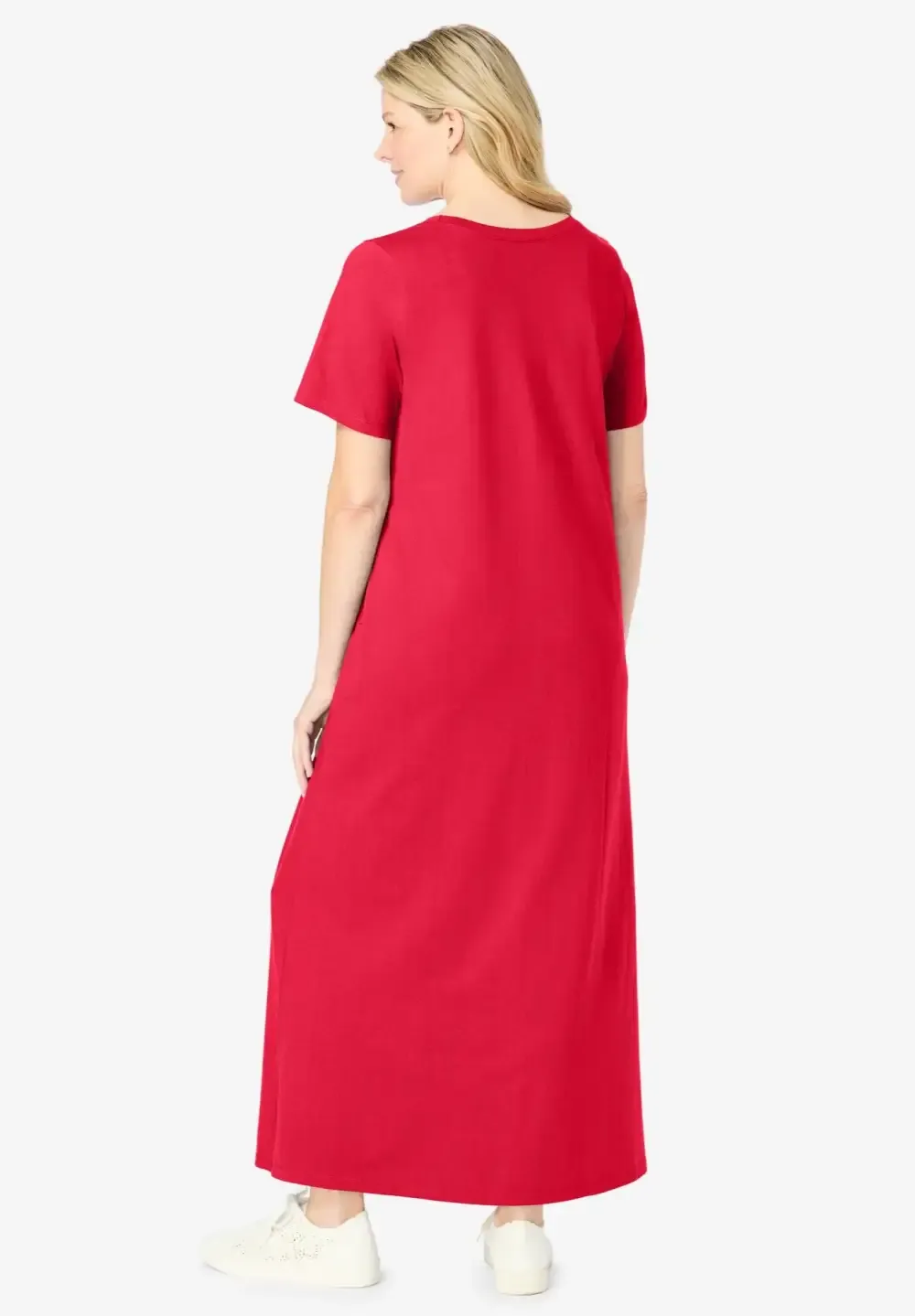Perfect Short-Sleeve Scoopneck Maxi Tee Dress