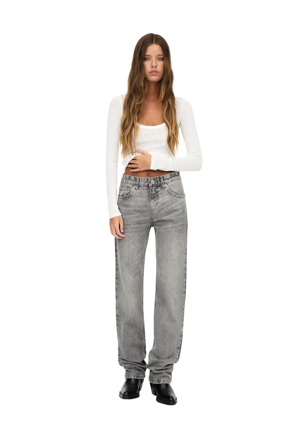 Jeans rectos tiro medio