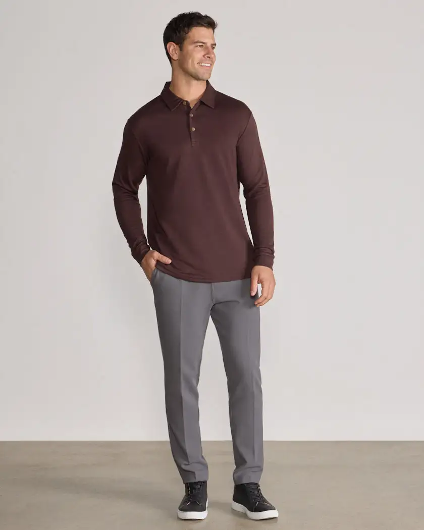 Comfort Wool Long Sleeve Polo