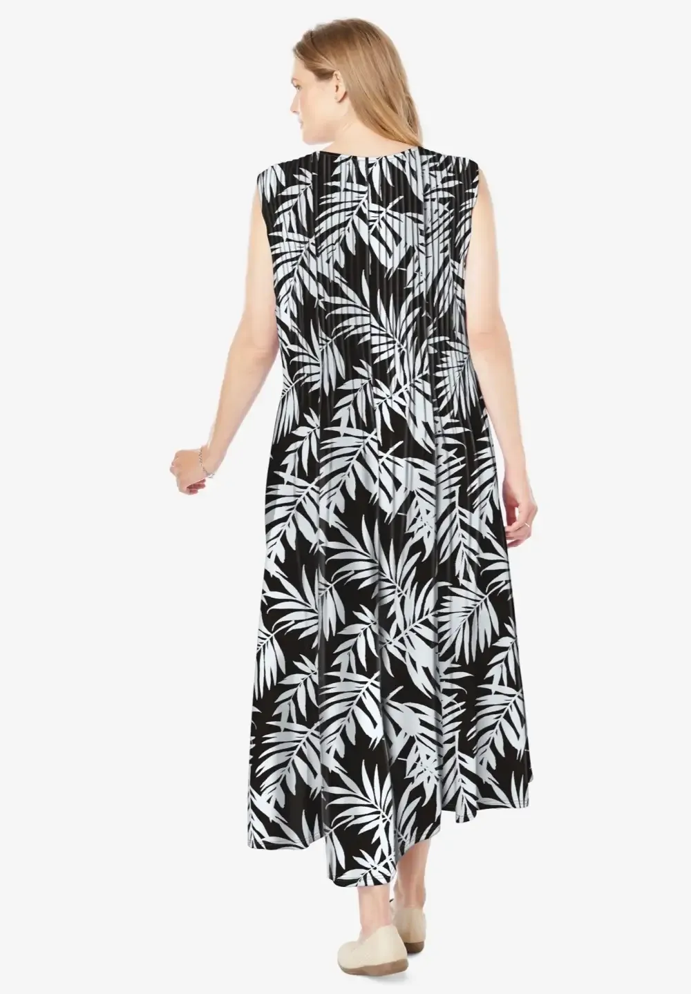 Pintucked Sleeveless Dress