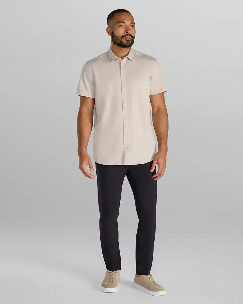 Herringbone Short Sleeve Button Down