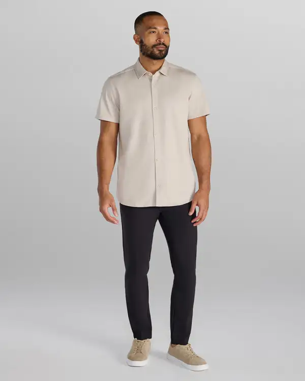 Herringbone Short Sleeve Button Down