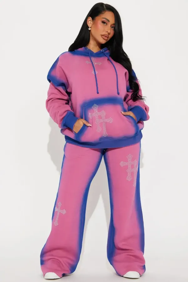 Every Day's A Good Day Washed Hoodie - Purple/combo