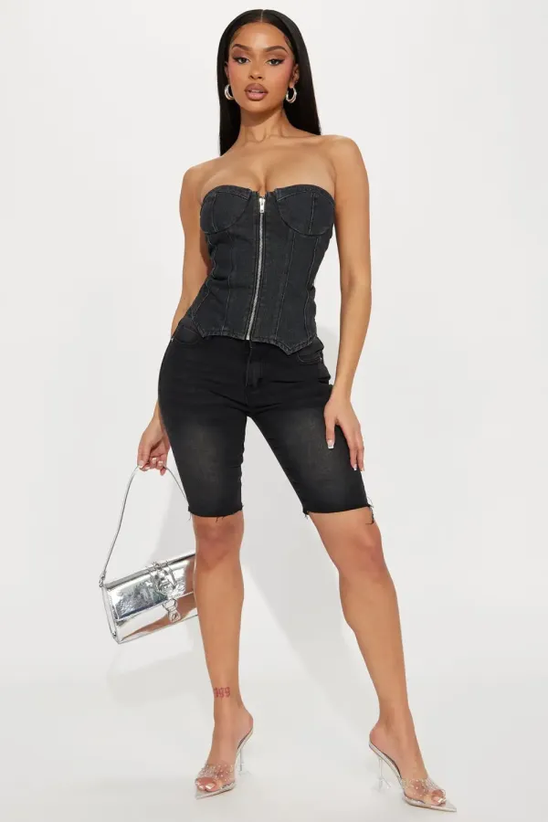On The Daily Stretch Denim Bermuda Shorts - Black