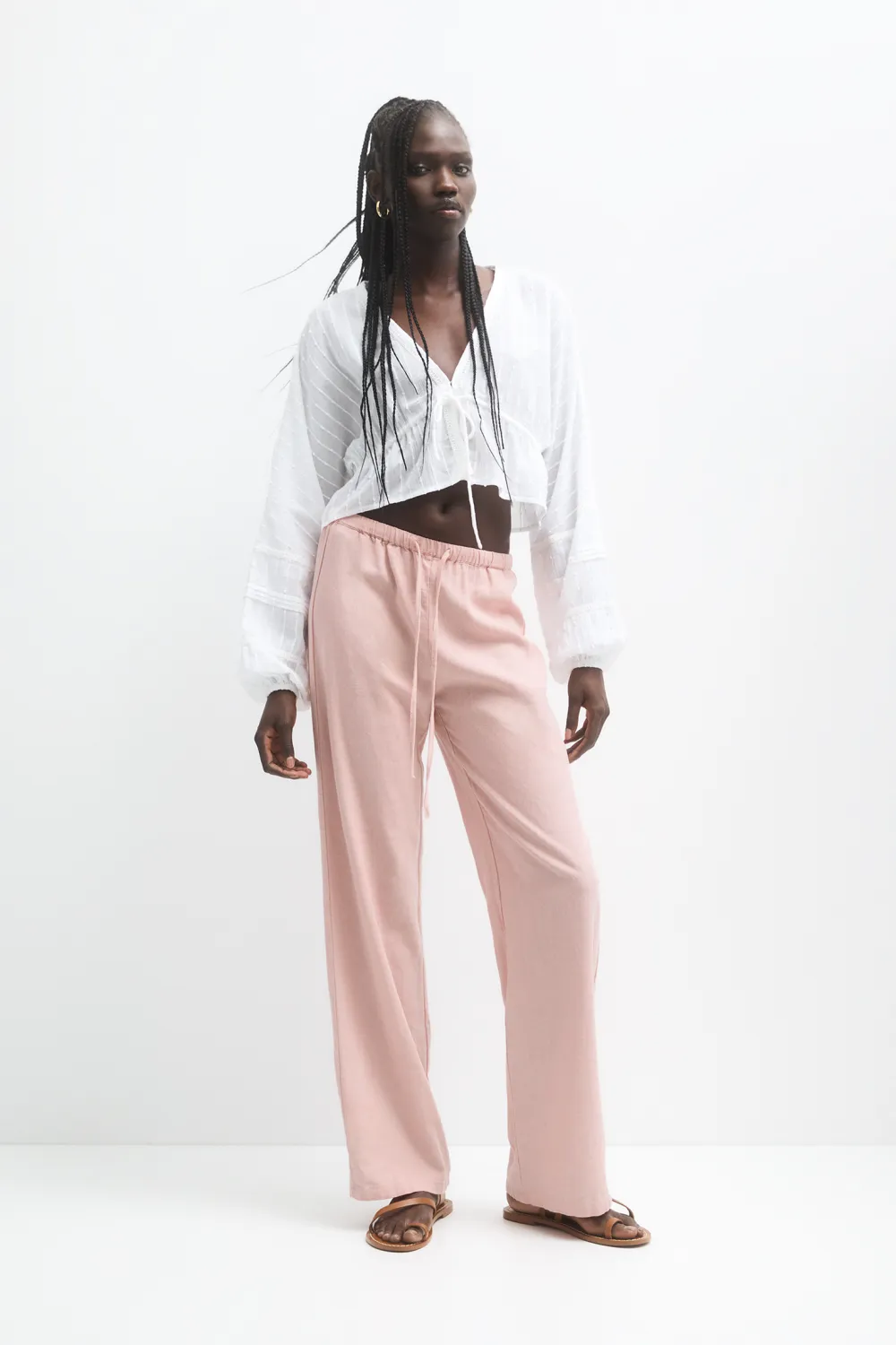 Pantalón fluido con lino