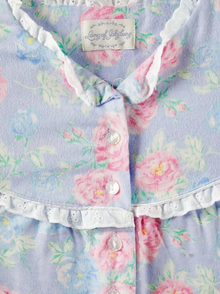 Lanz Nantucket Rose 54 Inch Flannel Nightgown
