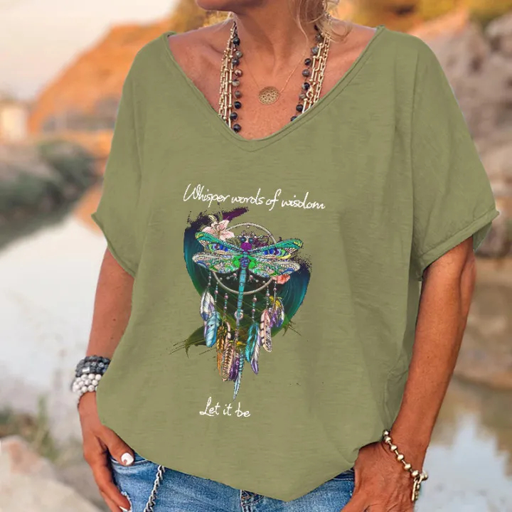 Whisper Words Of Wisdom l Printed Hippie T-shirt