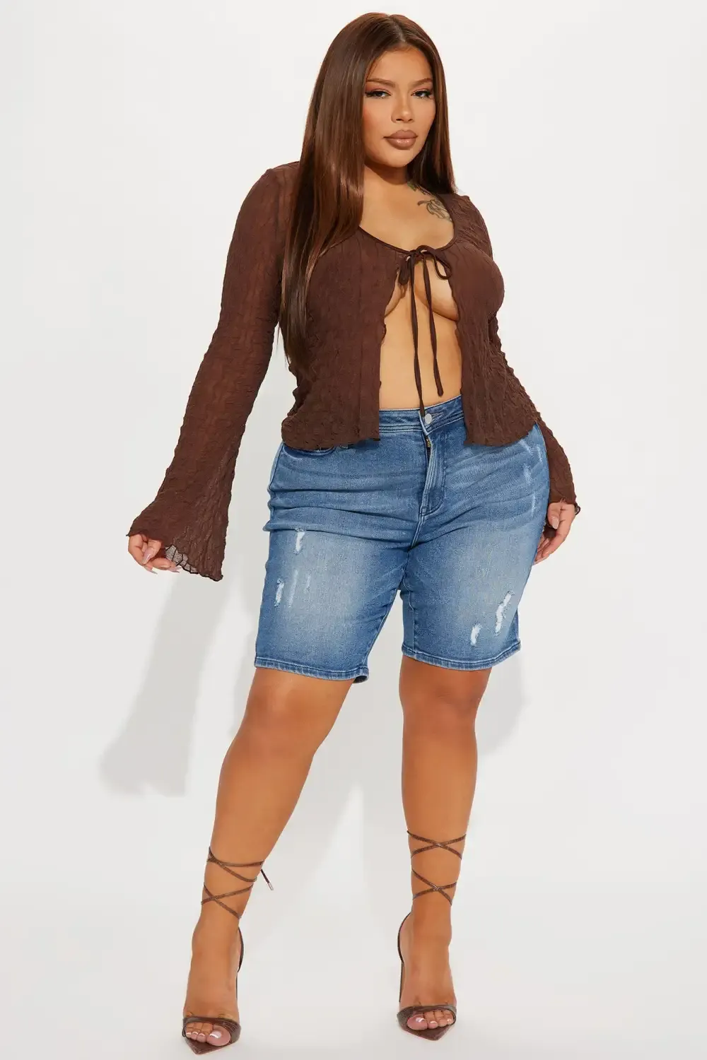 Coming Back For You Stretch Denim Bermuda Shorts - Medium Wash