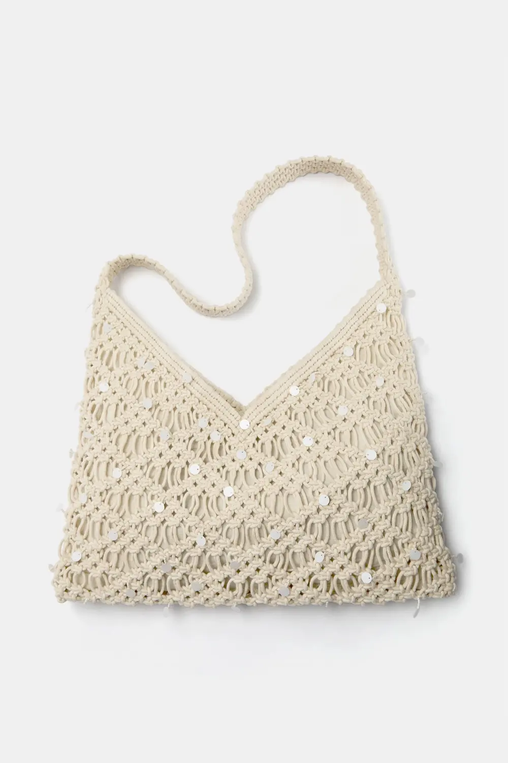 Bolso shopper crochet lentejuelas