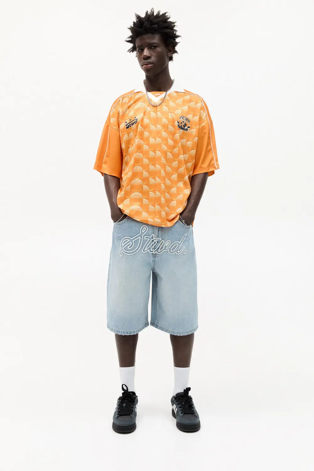 Orange polo collar T-shirt STWD