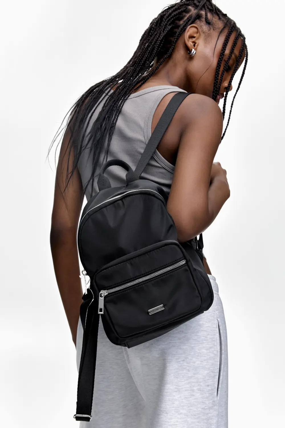 Mini mochila negra nylon