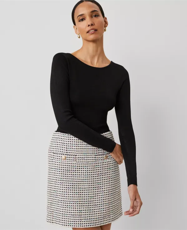 Studio Collection Scoop Back Sweater