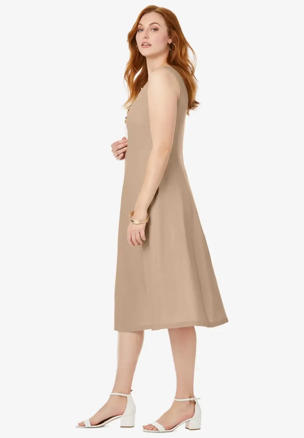 Linen Fit & Flare Dress