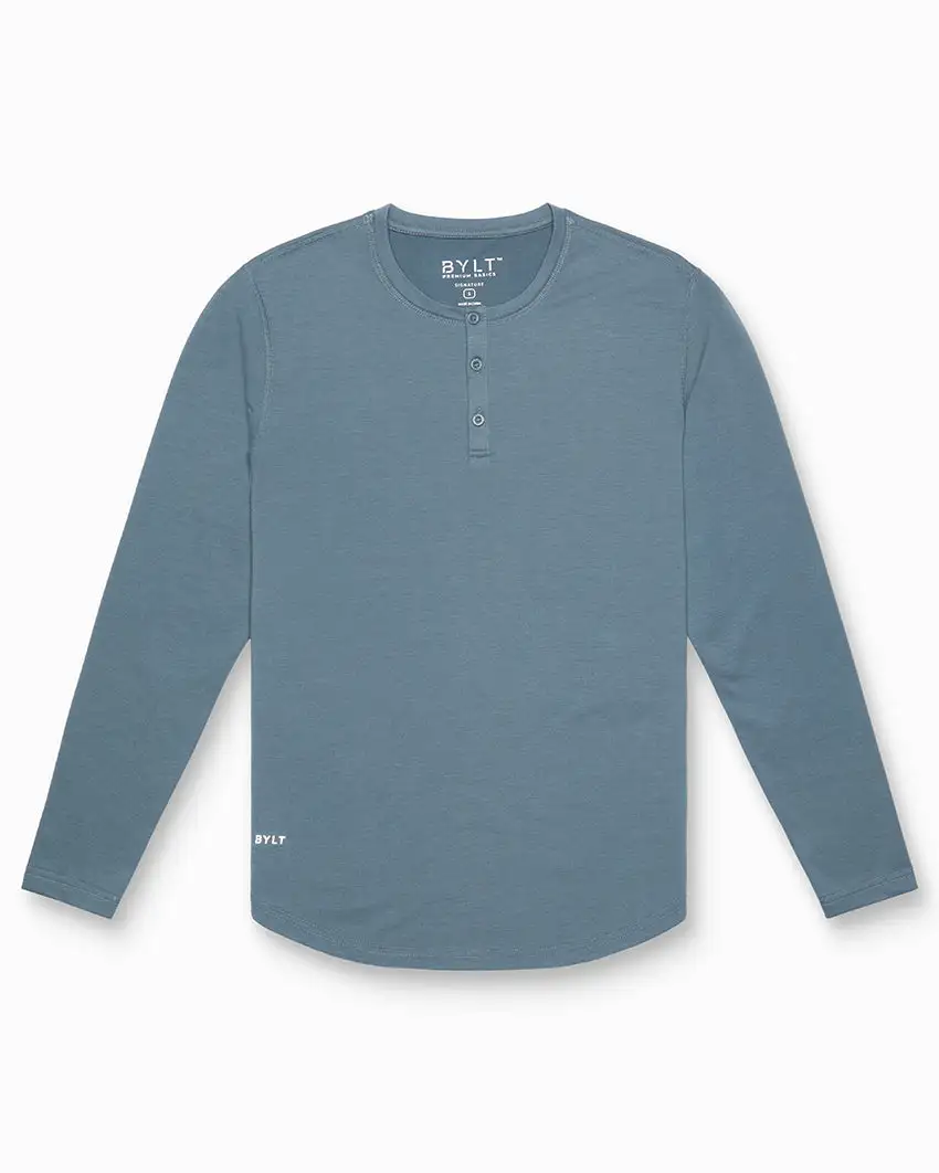 Henley Drop-Cut Long Sleeve: Bylt Signature