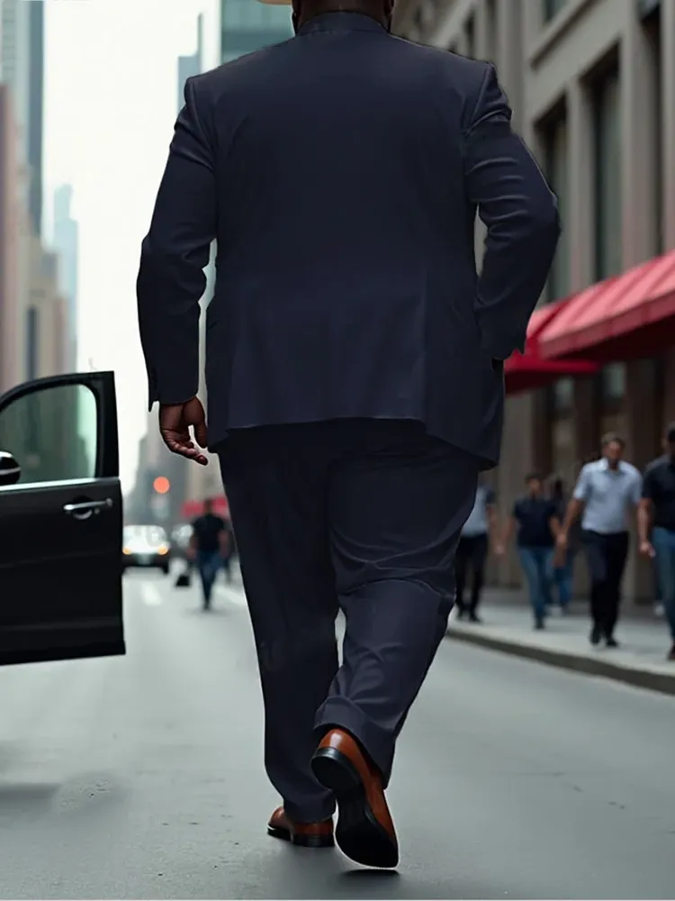 Men'S Big And Tall Solid Color Blazer Trousers Suit