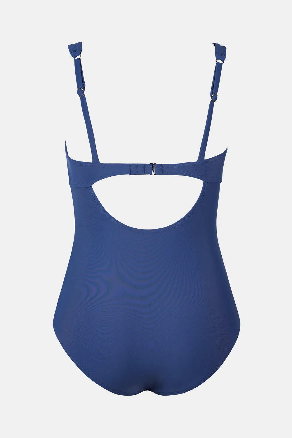 Navy Square Neck Ruched One-Piece